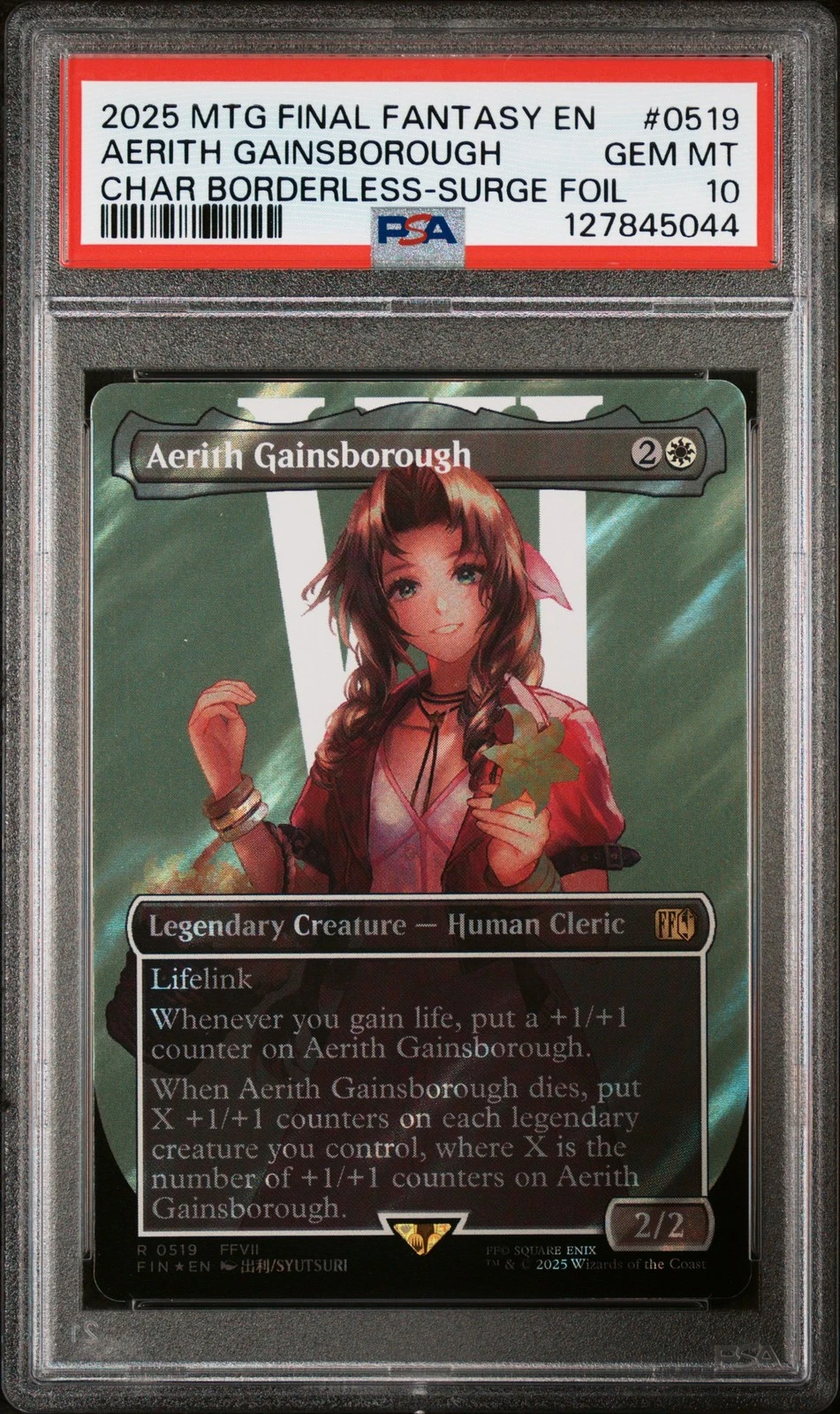 2025 MAGIC: THE GATHERING FINAL FANTASY SURGE FOIL AERITH GAINSBOROUGH PSA 10