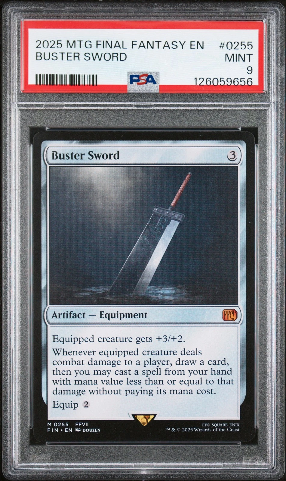 2025 MTG FINAL FANTASY #0255 BUSTER SWORD PSA 9