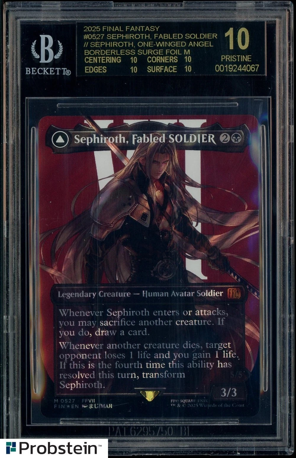 2025 MTG Final Fantasy Borderless Surge Foil #0527 Sephiroth BGS 10 BLACK LABEL