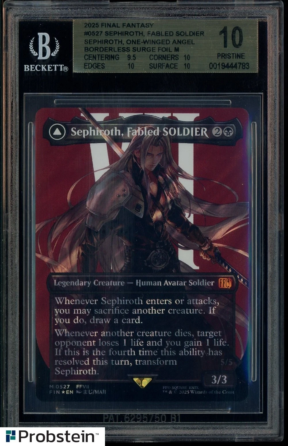 2025 MTG Final Fantasy Borderless Surge Foil #0527 Sephiroth BGS 10 PRISTINE