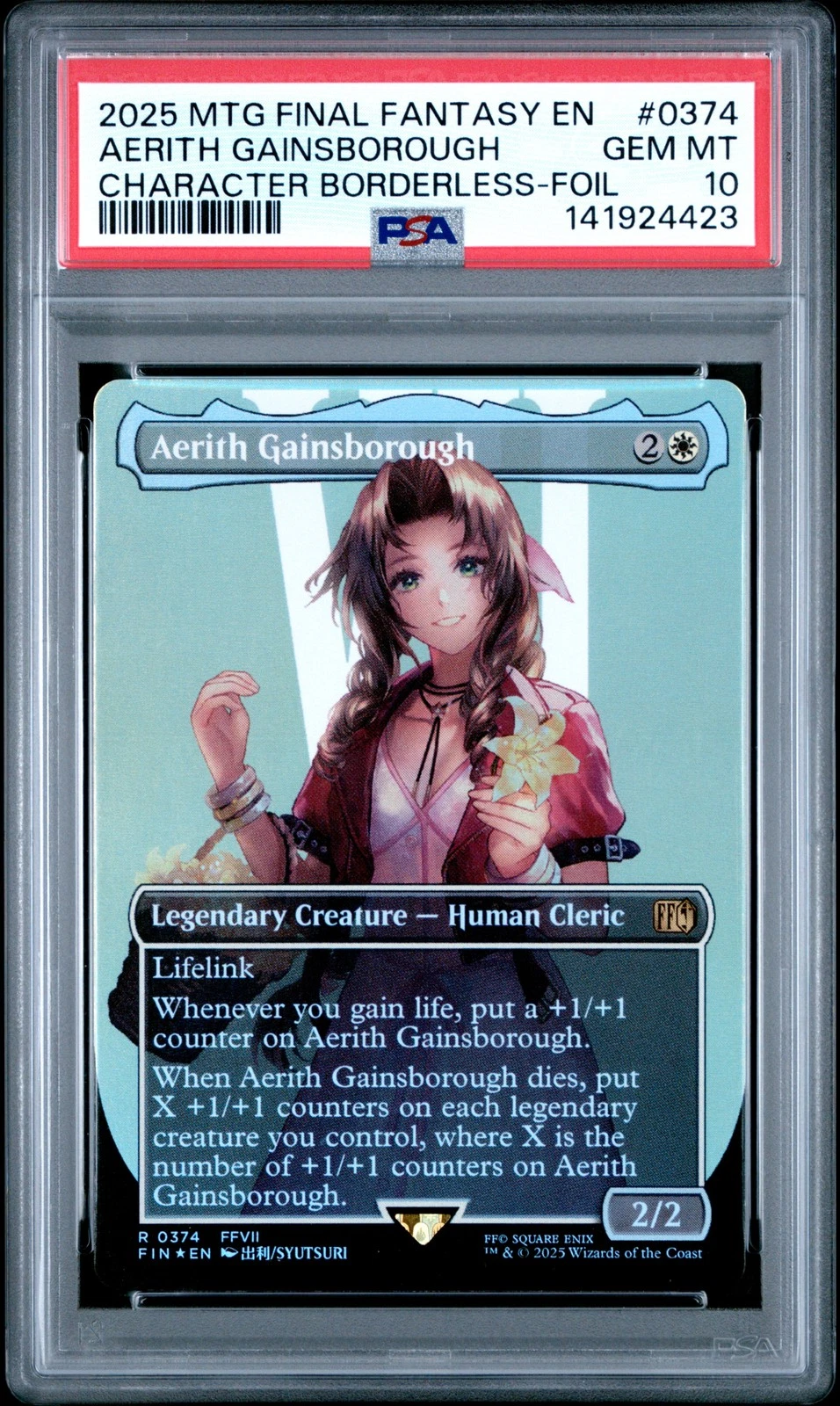 2025 MTG FINAL FANTASY CHARACTER BORDERLESS-FOIL AERITH GAINSBOROUGH PSA 10
