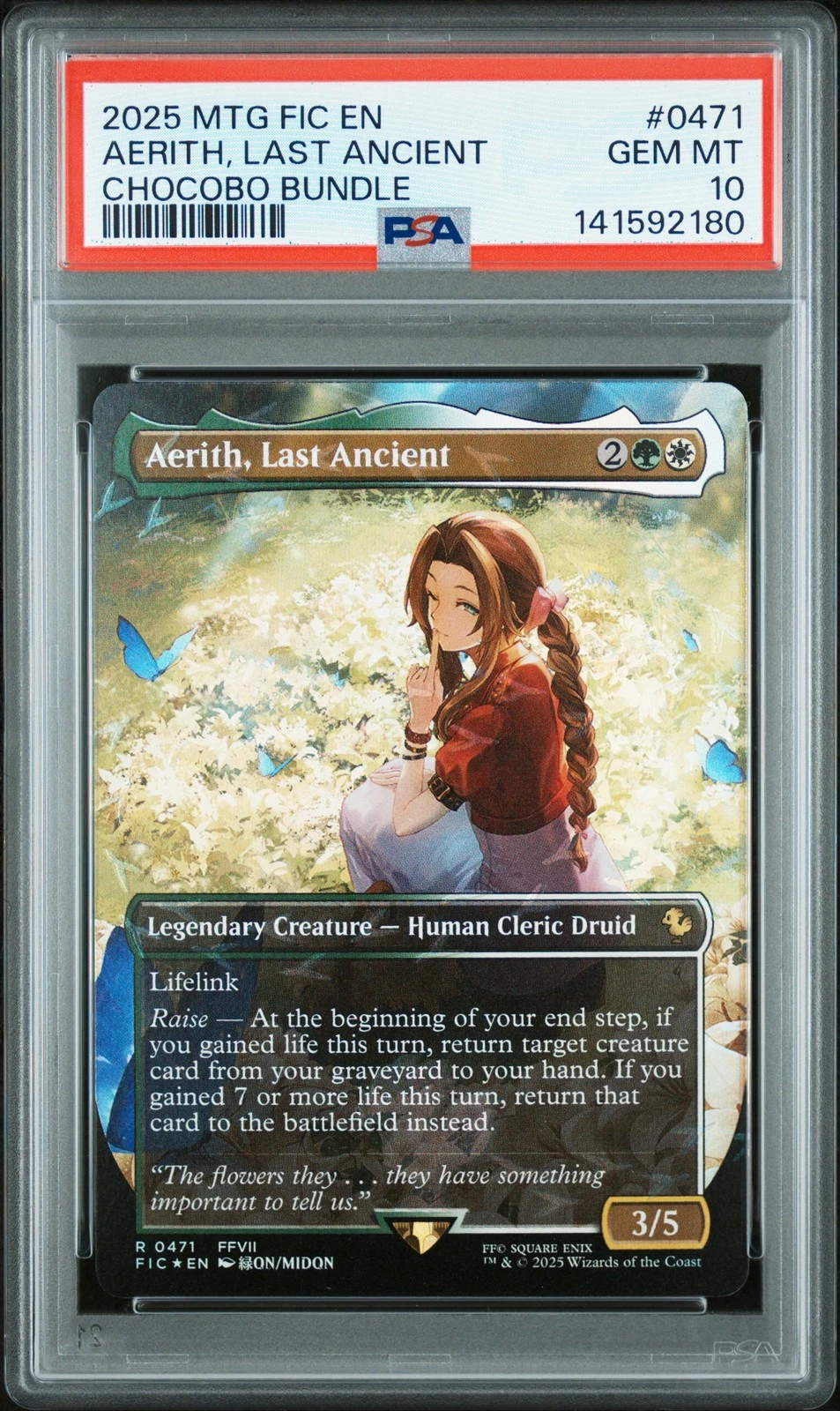 2025 MTG FINAL FANTASY COMMANDER CHOCOBO BUNDLE AERITH, LAST ANCIENT PSA 10