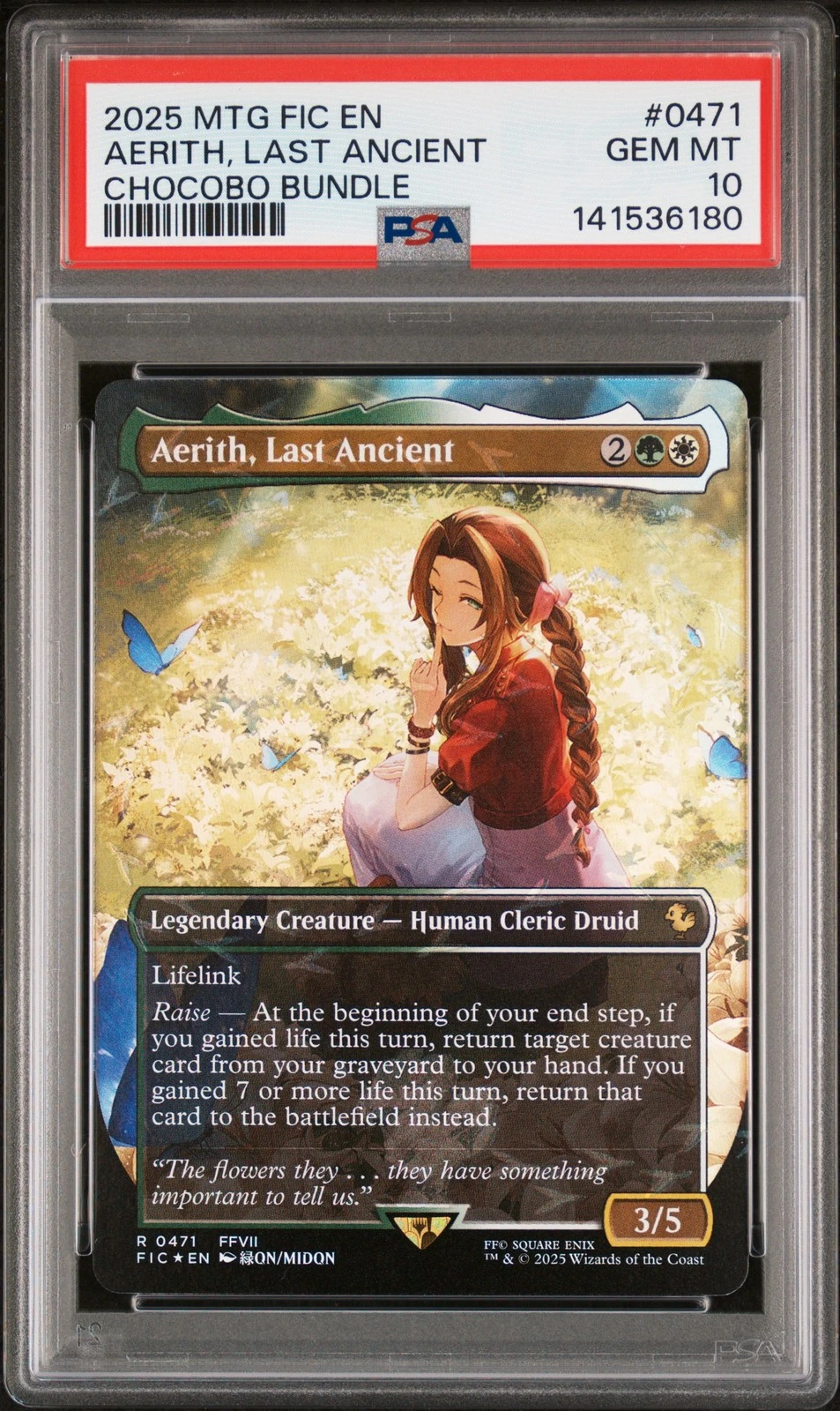 2025 MTG FINAL FANTASY COMMANDER CHOCOBO BUNDLE AERITH, LAST ANCIENT PSA 10