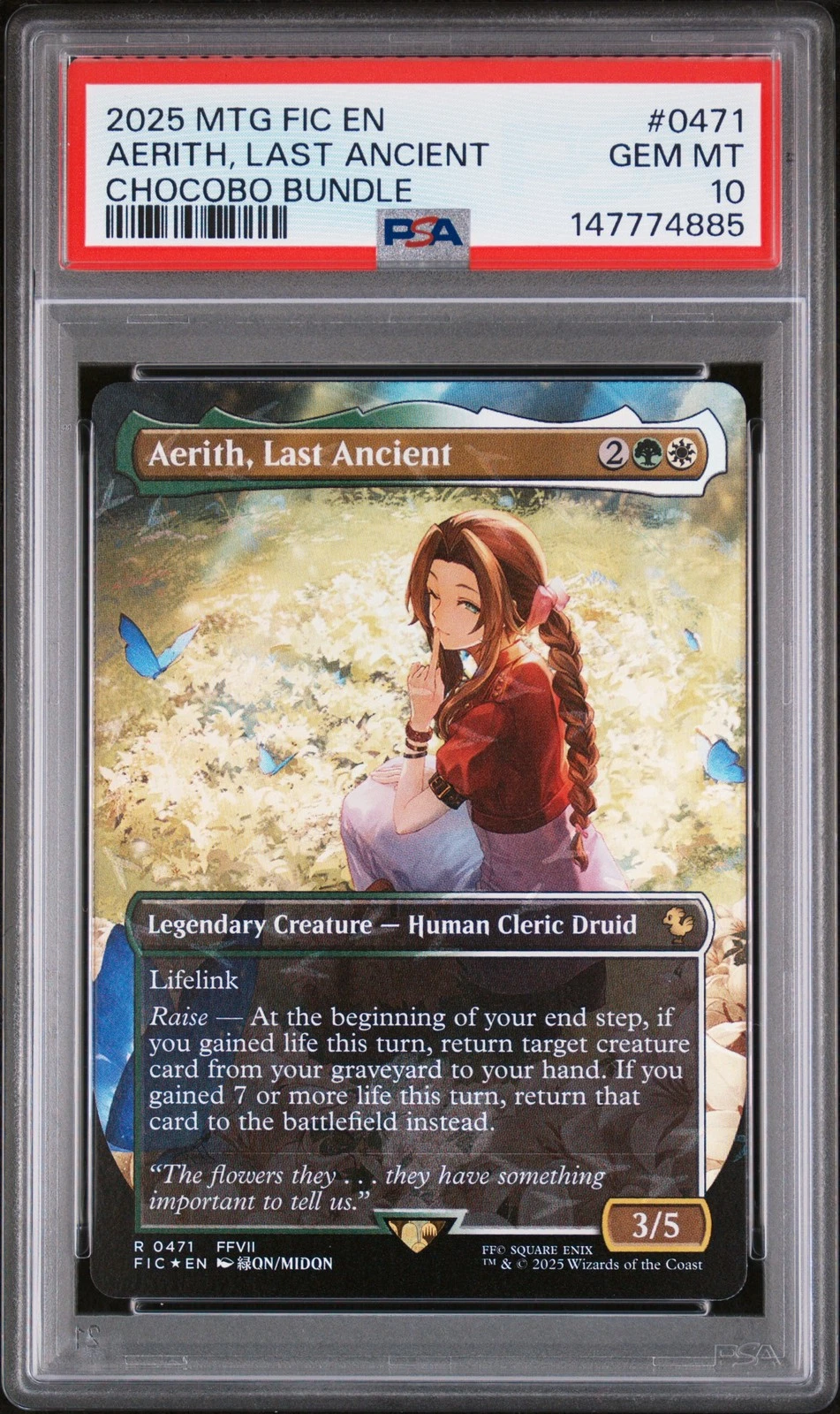 2025 MTG FINAL FANTASY COMMANDER CHOCOBO BUNDLE AERITH, LAST ANCIENT PSA 10