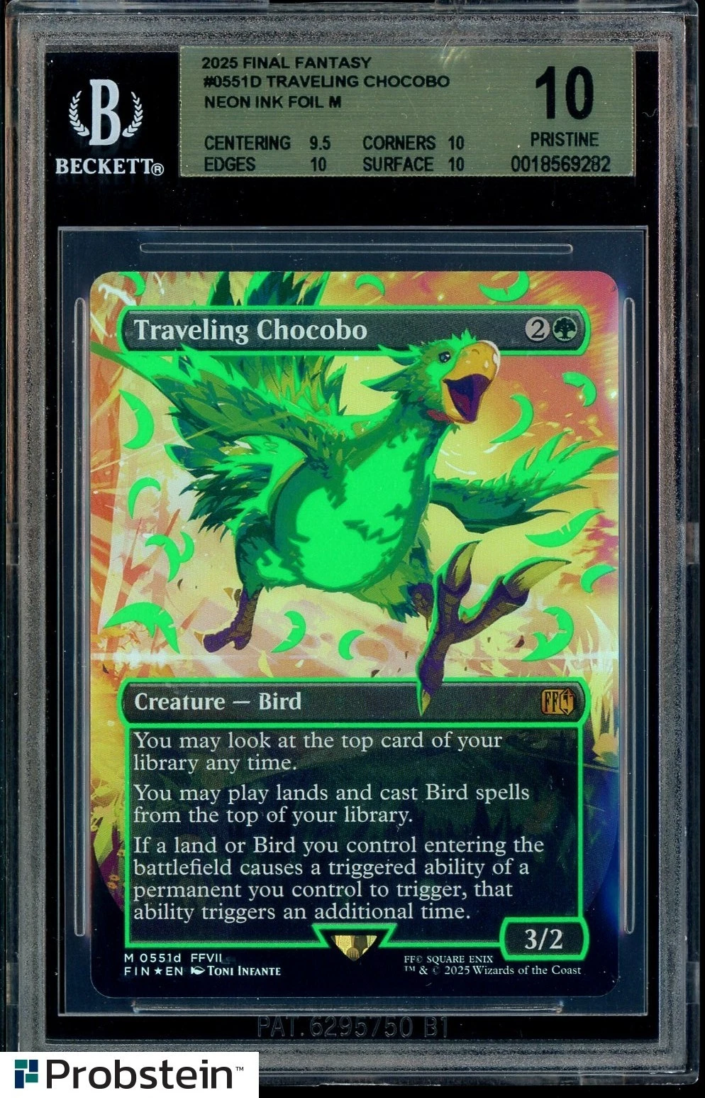 2025 MTG Final Fantasy EN Neon Ink Green 0551d Traveling Chocobo BGS 10 PRISTINE