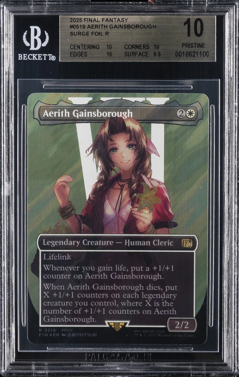 2025 MTG: FINAL FANTASY SURGE FOIL #0519 AERITH GAINSBOROUGH BGS 10