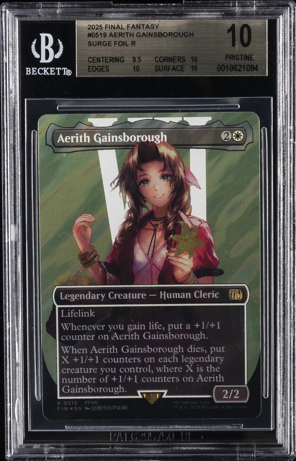 2025 MTG: FINAL FANTASY SURGE FOIL #0519 AERITH GAINSBOROUGH BGS 10