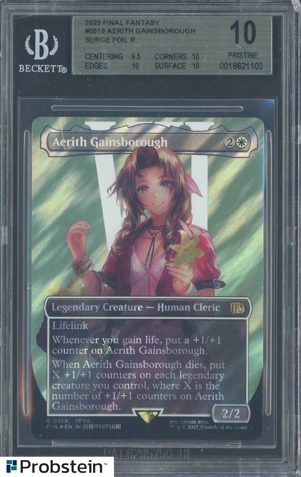 2025 MTG Final Fantasy Surge Foil #0519 Aerith Gainsborough BGS 10 PRISTINE