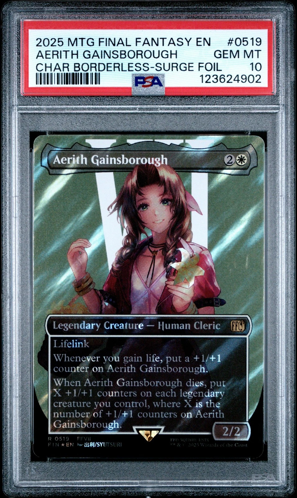 4902 Aerith Gainsborough 2025 MTG Final Fantasy #0519 Surge Foil PSA 10