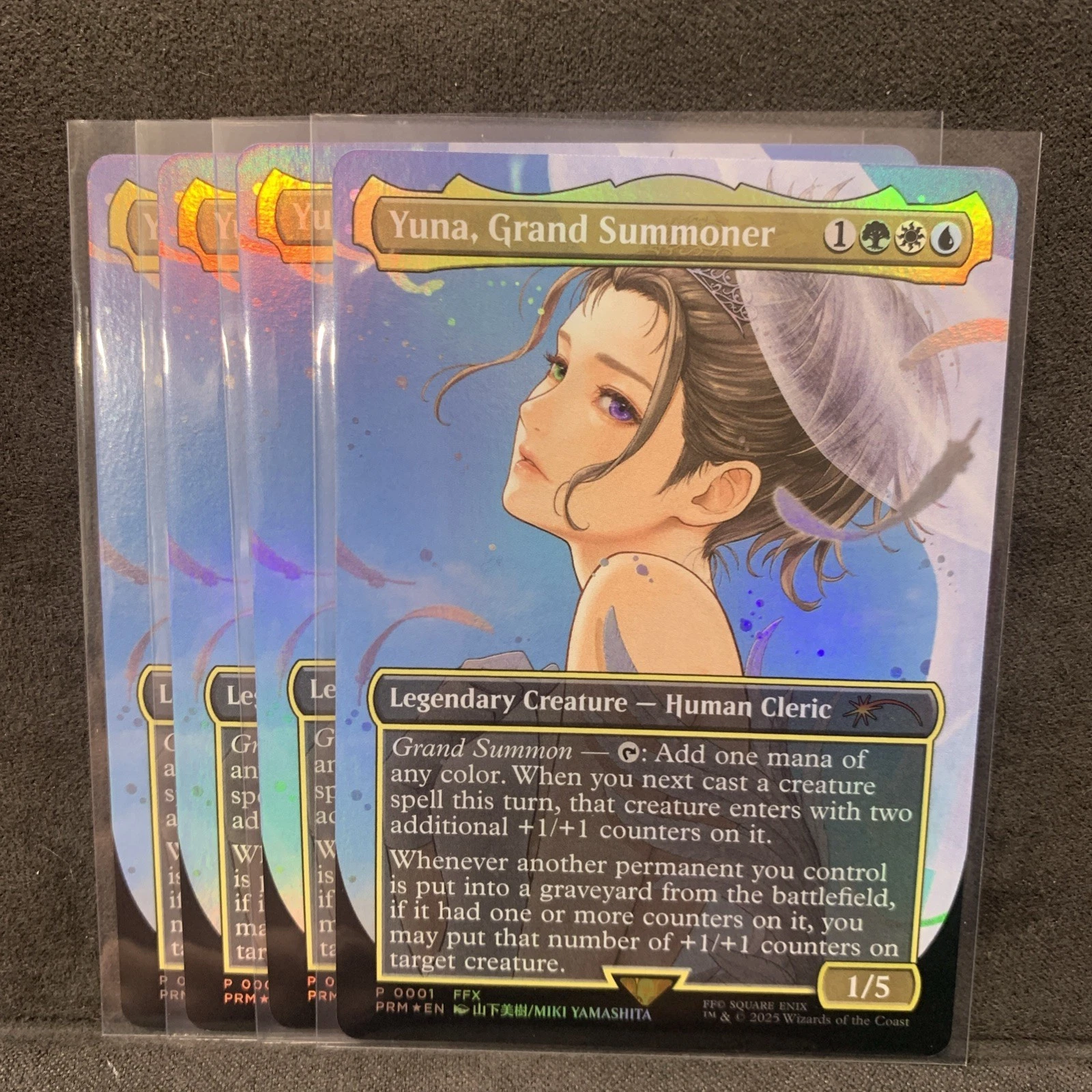 4x MTG FOIL ''YUNA GRAND SUMMONER'' PROMO FOIL P001 /MAGIC FINAL FANTASY NM