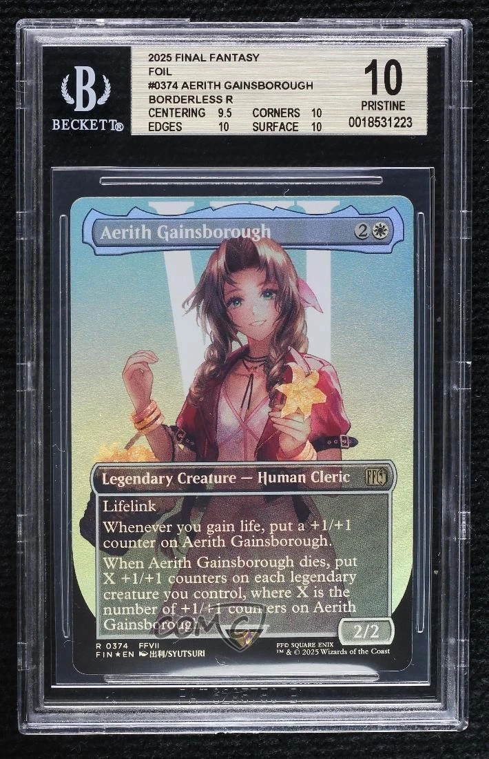 Aerith Gainsborough Borderless R Foil Magic Final Fantasy BGS 10 PRISTINE