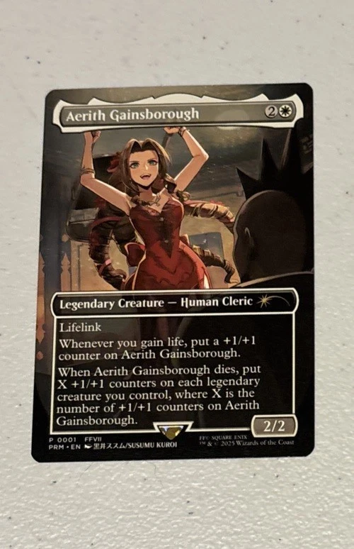 Aerith Gainsborough MTG Final Fantasy RC Promo - NM Condition - Ready To Ship!
