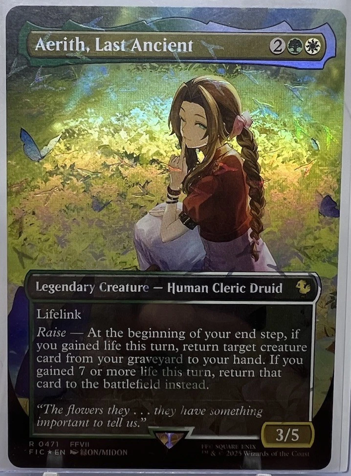 Aerith, Last Ancient (Borderless) (Chocobo Track Foil) Commander: Final Fantasy