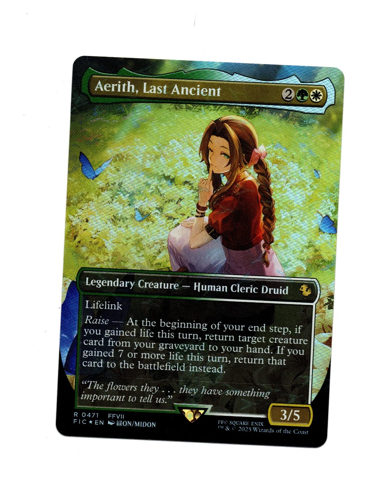 Aerith, Last Ancient (Borderless) (Chocobo Track Foil) Commander: Final Fantasy