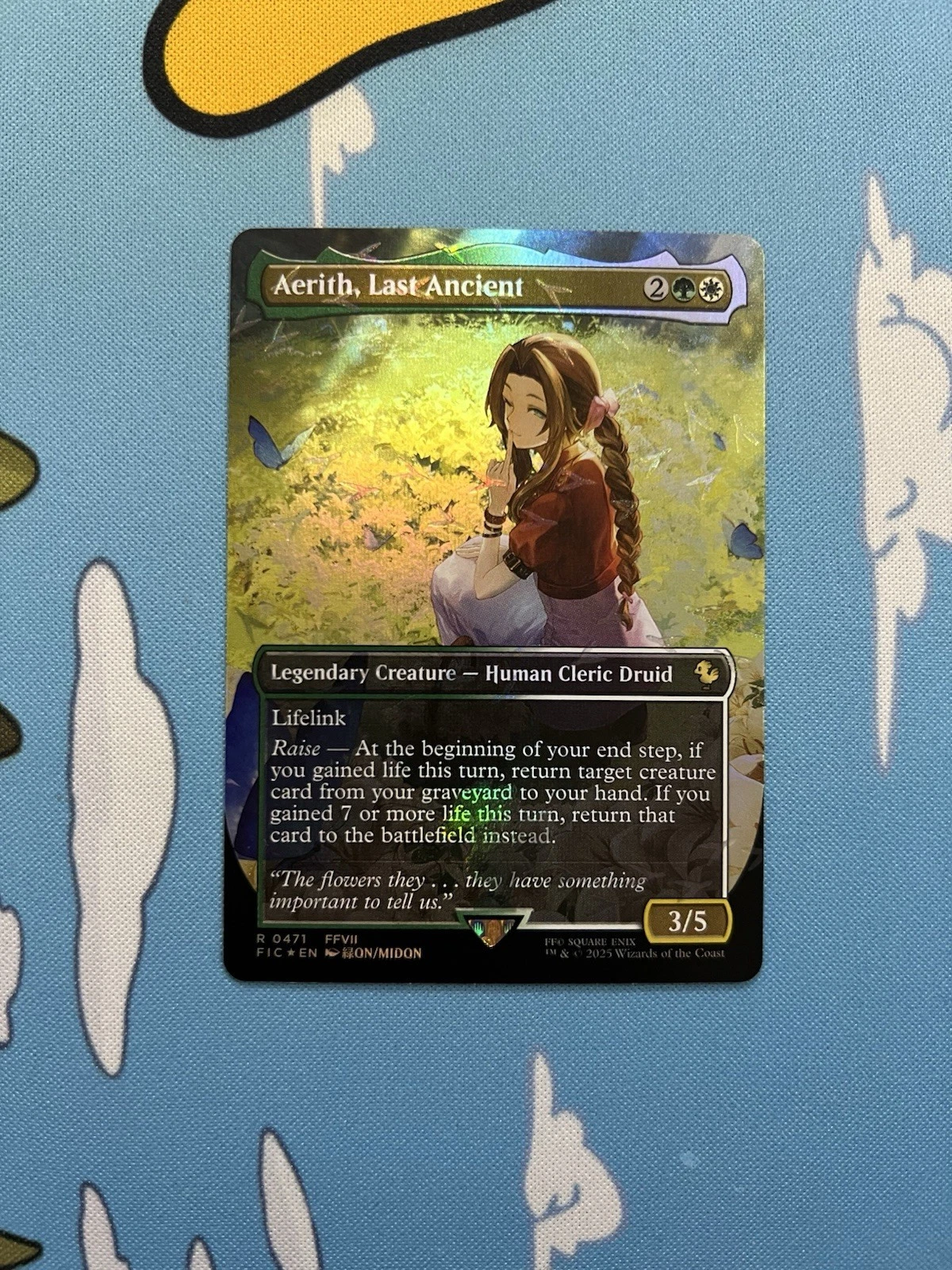 Borderless Aerith, Last Ancient MTG Final Fantasy Chocobo Track Foil Promo Card