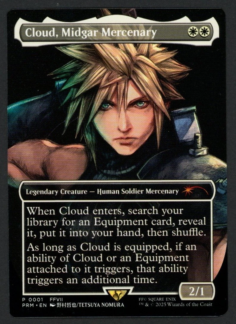 ***Borderless Cloud, Midgar Mercenary Pro Tour Promo*** MTG Final Fantasy