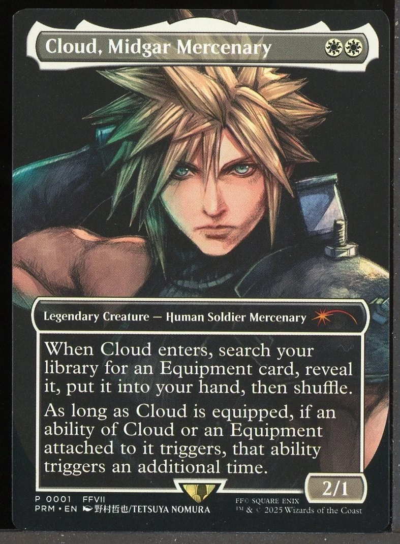*Borderless Cloud, Midgar Mercenary Pro Tour Promo* MTG Final Fantasy Kid Icarus