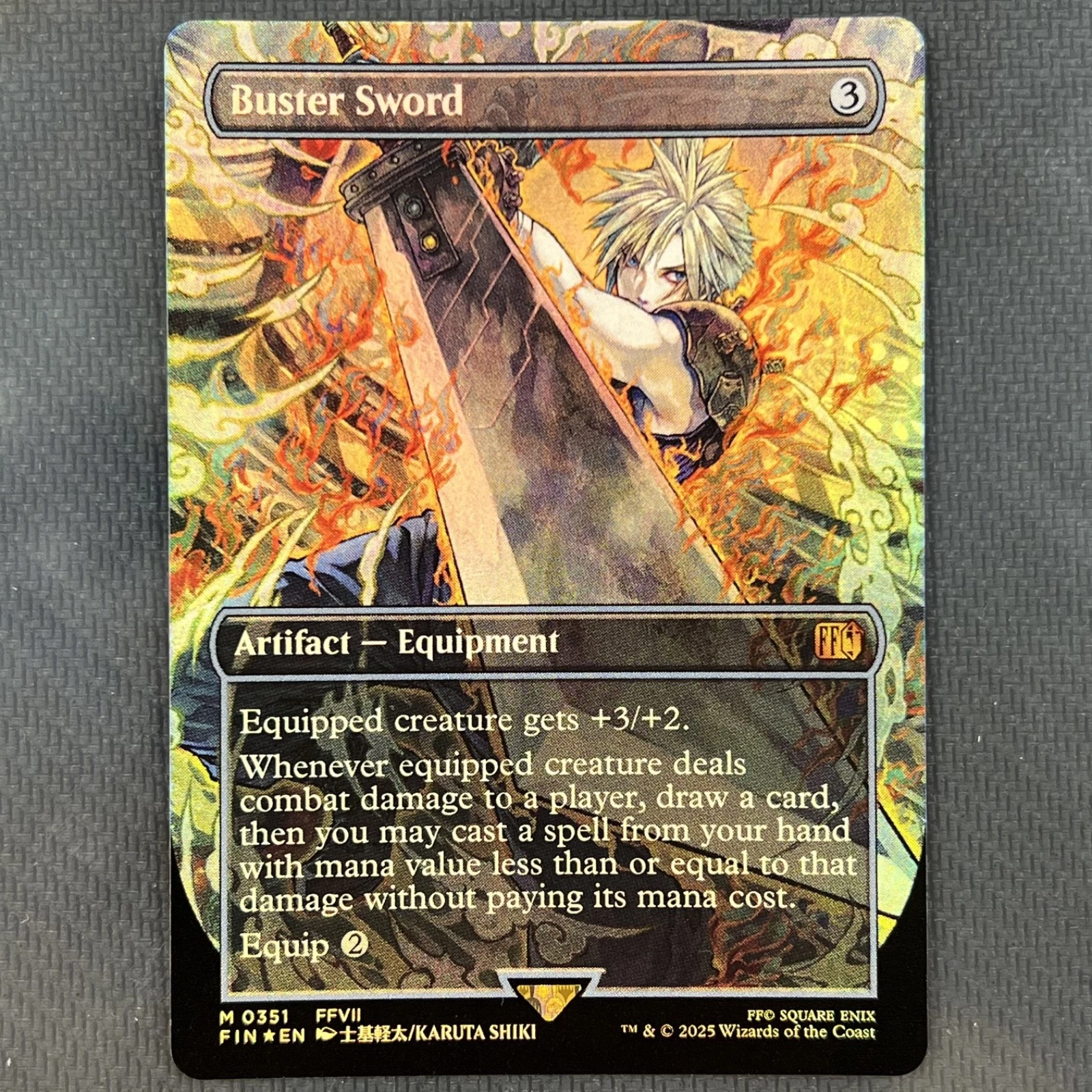 Buster Sword 0351 Borderless Foil FINAL FANTASY Cloud Magic The Gathering TCG