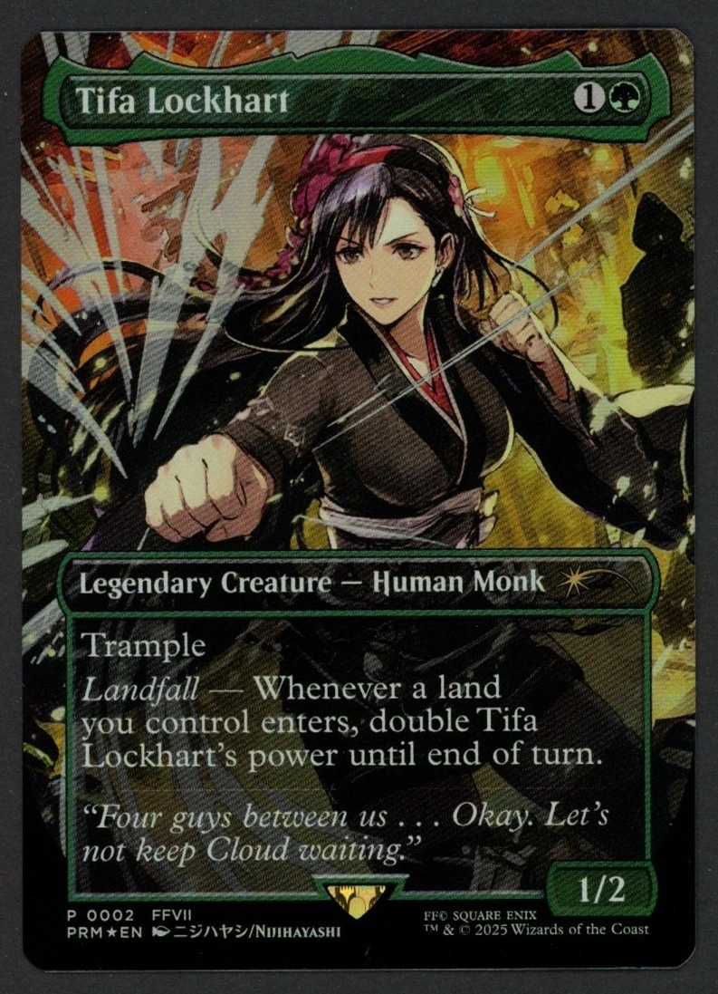 ***FOIL Borderless Tifa Lockhart Pro Tour Promo** MTG Final Fantasy Kid Icarus