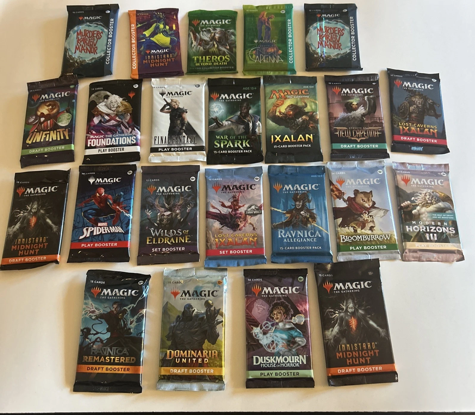 Magic the Gathering Booster 23 Pack Mixed Lot - 5 Collector/ 18 Reg Boosters!!!!