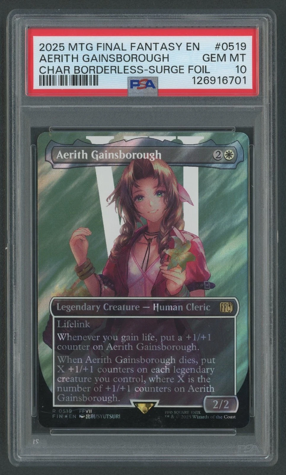 NEW LISTINGAerith Gainsborough (Borderless) (Surge Foil) - FINAL FANTASY PSA Gem MT 10