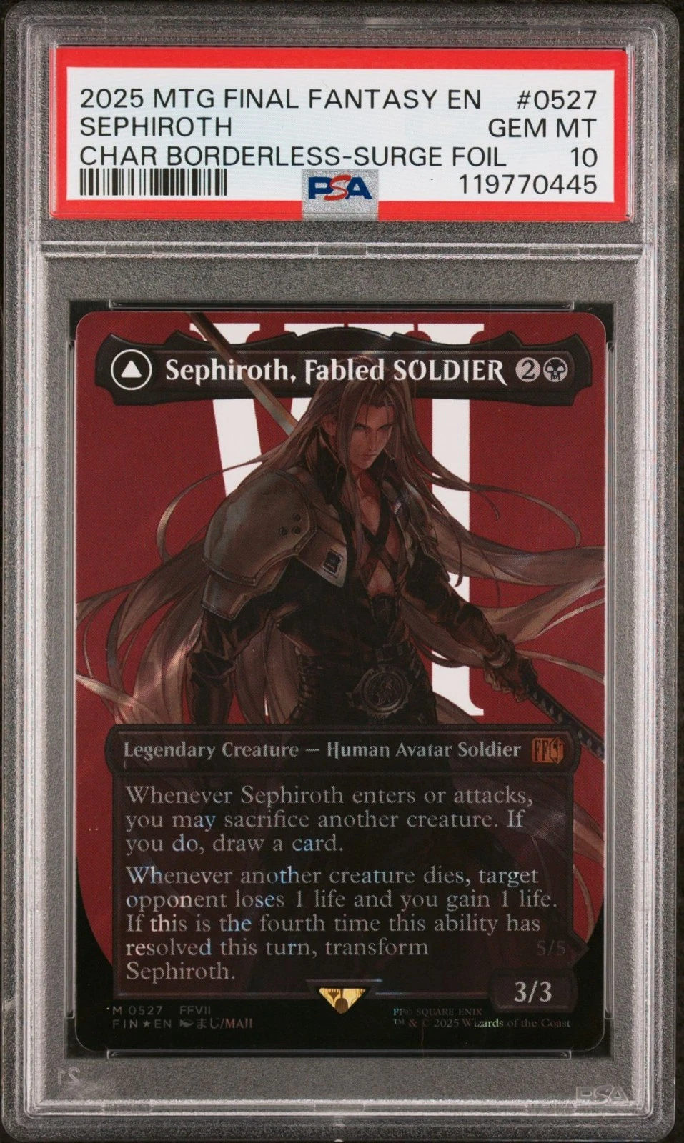 [PSA 10 Surge Foil Borderless] Sephiroth, Fabled SOLDIER - MTG FF Final Fantasy