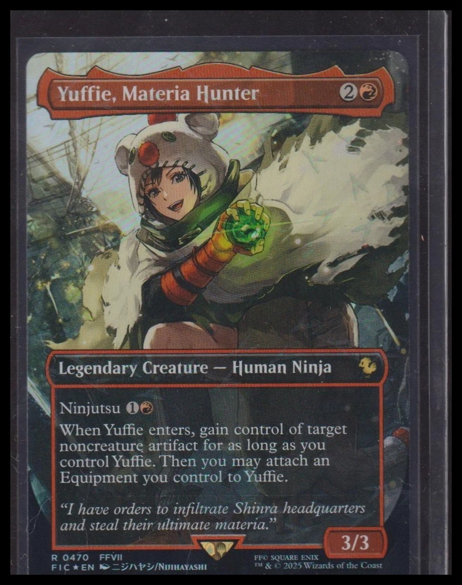 Yuffie, Materia Hunter (Borderless) (Chocobo Track Foil) Commander Final Fantasy